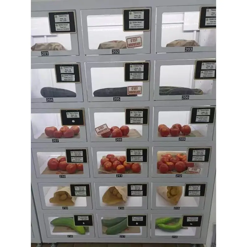 Cooling locker vending machine for selling fruit vegetable egg vending machine in unmanned retail store, micron smart vending machine manufacturer